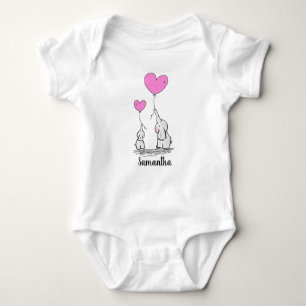 Elefante Amor Design Bebê Camisa De Bebê
