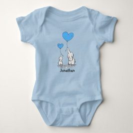 Elefante Amor Design Bebê Camisa De Bebê