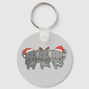 Elefante Animais de Natal Bonitos Chaveiro