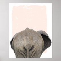 Elefante atrás da impressão de berçário