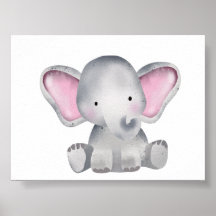 Elefante bebê aquarela sentado poster