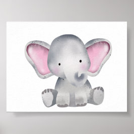 Elefante bebê aquarela sentado poster