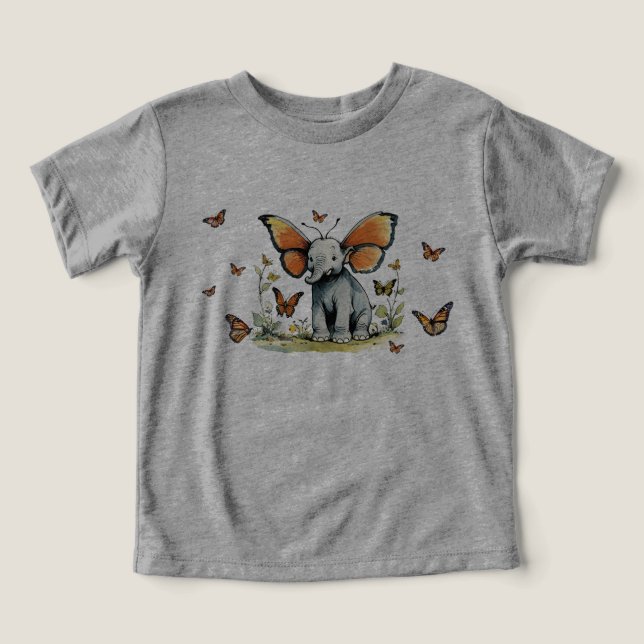 Elefante-Bebê com orelhas-asas-borboletas (Design frontal)
