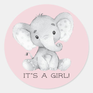 Elefante bonito It uma etiqueta do favor da MENINA