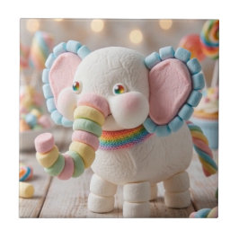 Elefante Caprichoso de Marshmallow e Doces Pastel