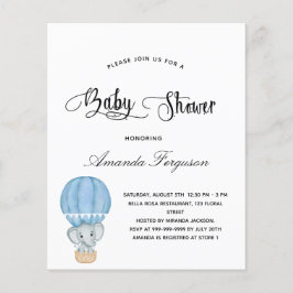 Elefante Chá de fraldas de orçamento branco azul