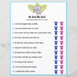 Elefante Chá de fraldas Disse Que Disse Jogo