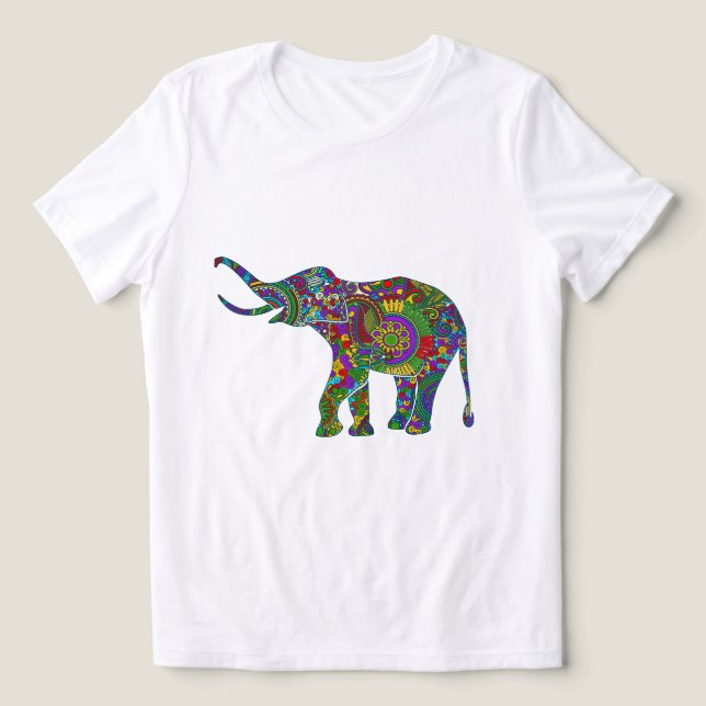 Elefante Colorido Flores 2 (Design frontal)
