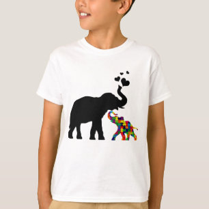 Elefante com a camisa do autismo do bebê