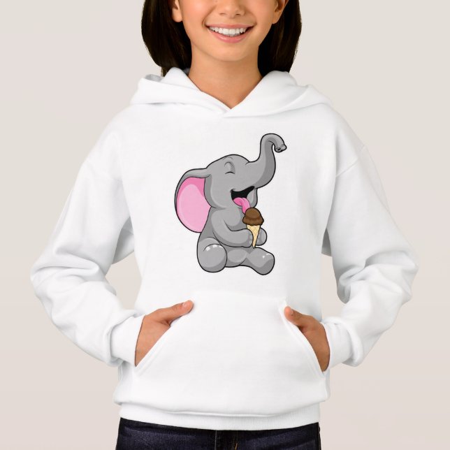Elefante com sorvete de Waffle Chocolate (Frente)