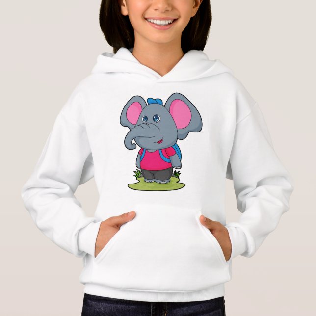 Elefante como Hiker com mochila (Frente)