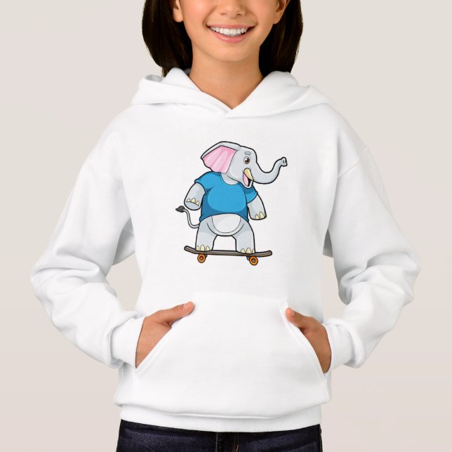 Elefante como skater com skate (Frente)