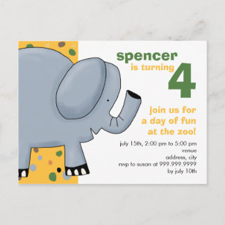 Elefante - Convite de aniversário