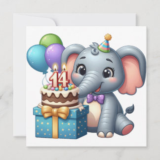 Elefante de aniversário de 14 anos