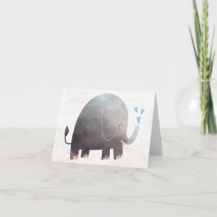 Elefante De Aquarela Obrigado Cartões De Nota