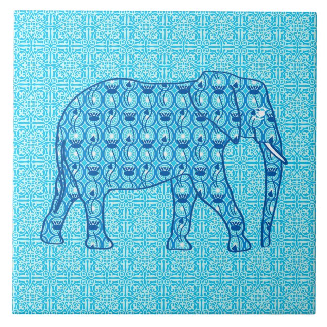 Elefante de flor de lótus - turquesa (Frente)