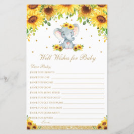 Elefante de girassol: bons desejos para atividade 