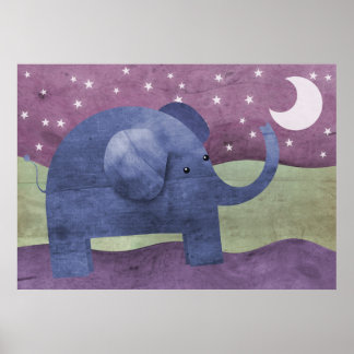 Elefante deseja uma estrela - impressão poster