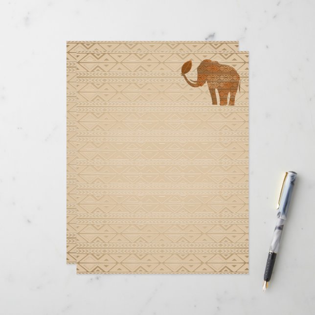 Elefante - Design de Arte Tribal (Frente/Verso In Situ)
