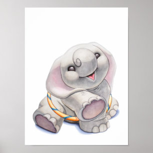 Elefante do bebê com impressão do berçário da