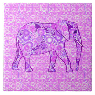 Elefante do redemoinho do Fractal - roxo e