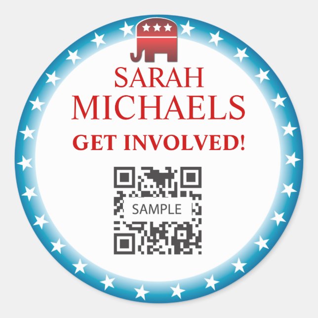 Elefante do republicano do modelo da etiqueta (Frente)