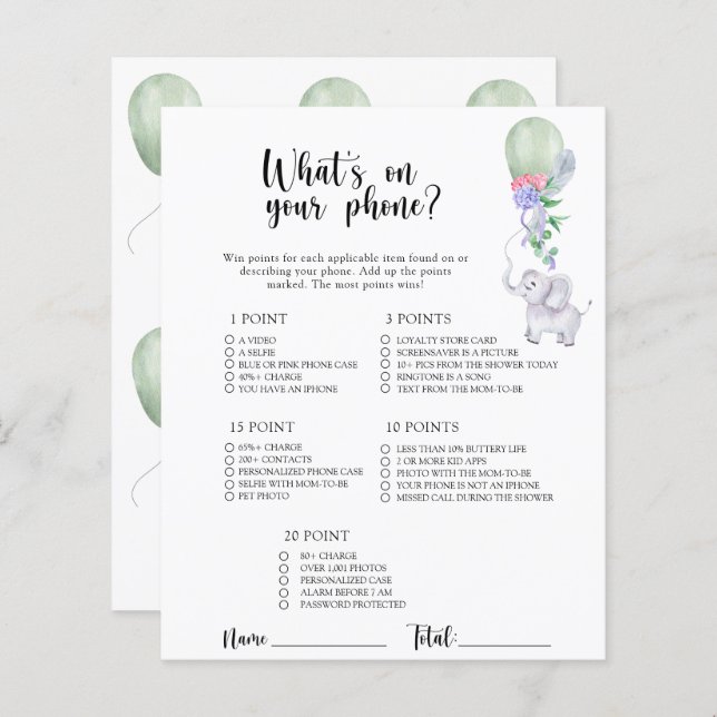 Elefante e Balão - O que há no seu jogo telefônico (Frente/Verso)