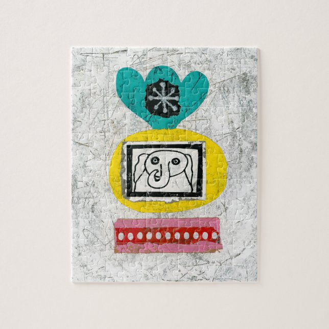 Elefante é Quebra-cabeça de quebra-cabeça com fio (Vertical)