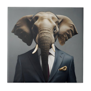 Elefante engraçado de terno