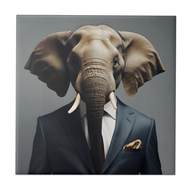 Elefante engraçado de terno (Frente)