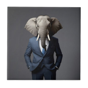 Elefante engraçado de terno