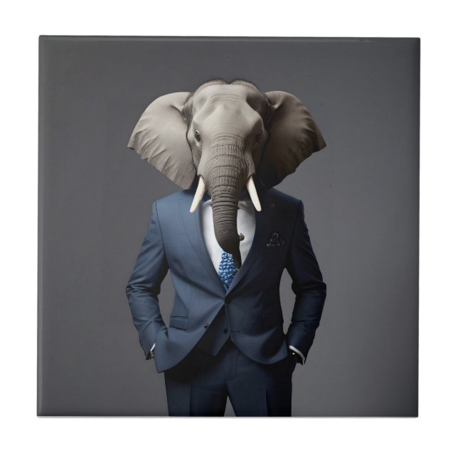 Elefante engraçado de terno (Frente)