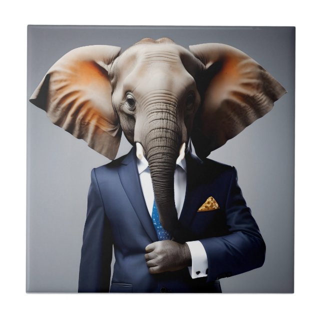 Elefante engraçado de terno (Frente)