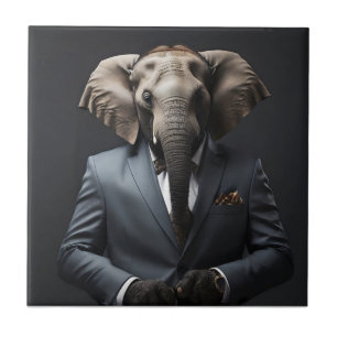 Elefante engraçado de terno