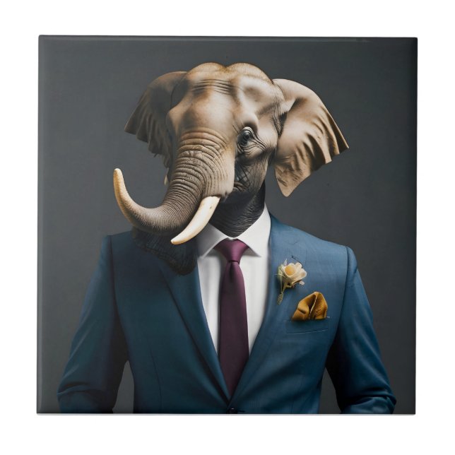 Elefante engraçado de terno (Frente)