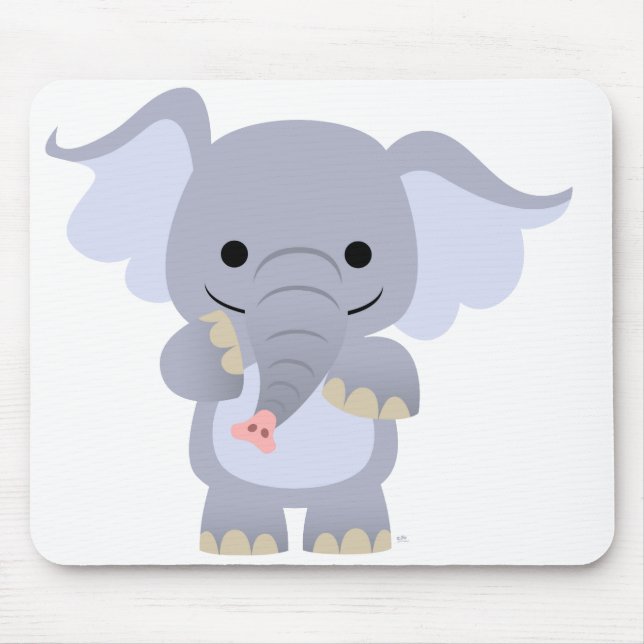 Elefante feliz Mousepad dos desenhos animados (Frente)