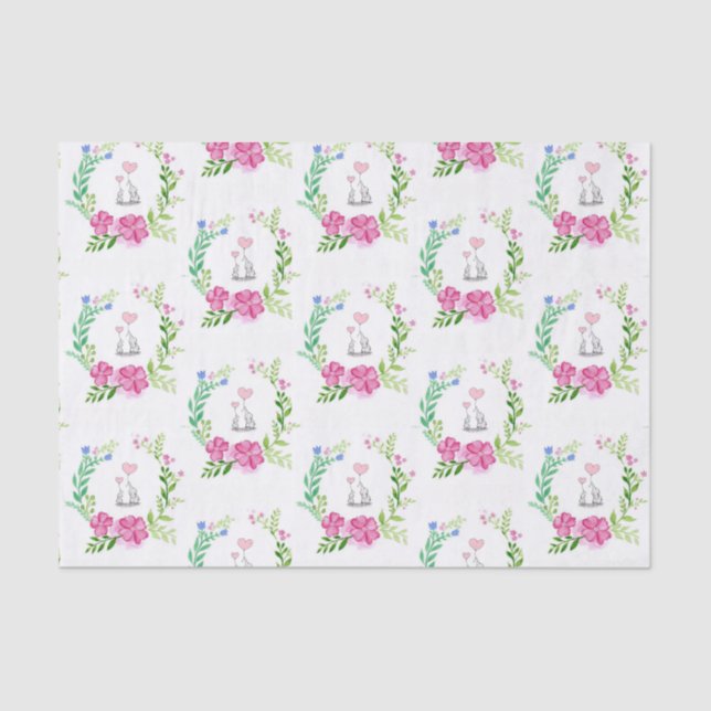 Elefante Floral De Papel Tecido (Frente )