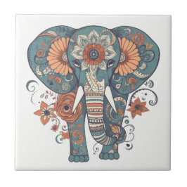 Elefante Floral do Boho Pattern