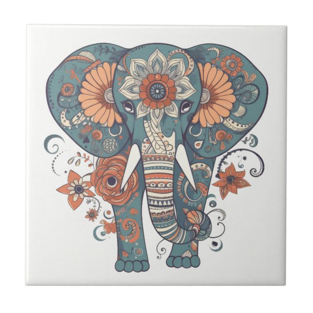 Elefante Floral do Boho Pattern (Frente)