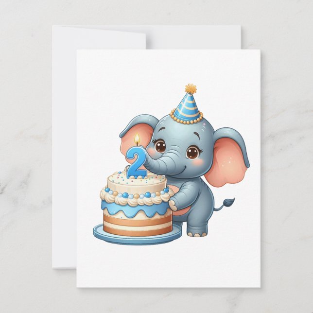 Elefante Fofo 2º Aniversário (Frente)