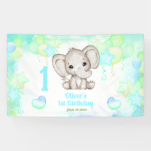 Elefante Fofo de Verão Aniversário de 1 Ano de Men
