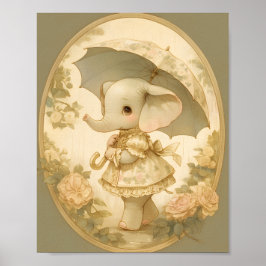 Elefante Fofo - Poster para Quarto de Bebê