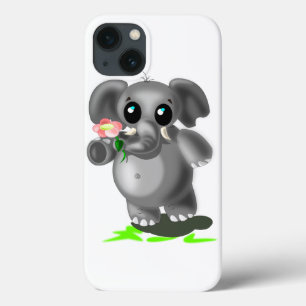 Elefante giro com capas de iphone de flores