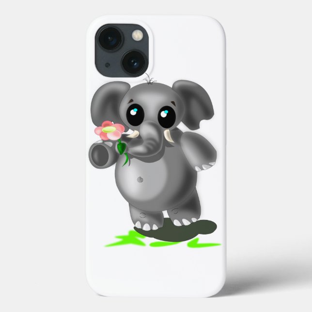 Elefante giro com capas de iphone de flores (Verso)