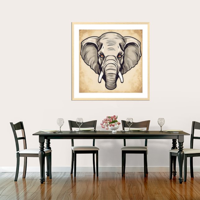 Elefante - Impressão de Arte (Elephant Art Print.
Artist: Roger Smith)