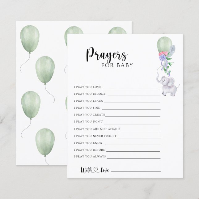 Elefante - Jogo do Partido | oração para o bebê (Frente/Verso)