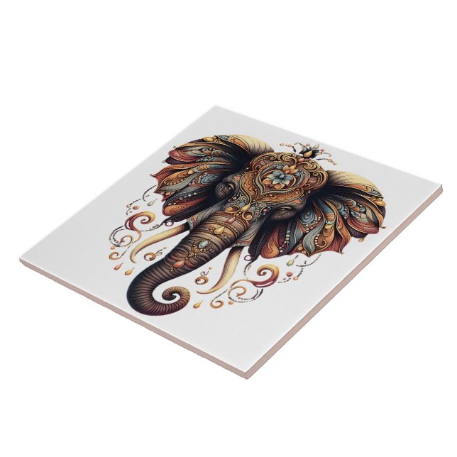 Elefante majestoso adornado com padrões intrincado (Lateral)