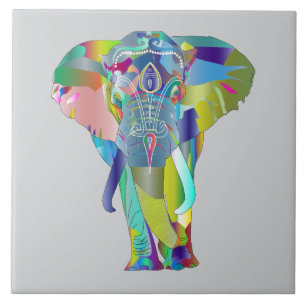 Elefante Mandala de Cores Vibrantes