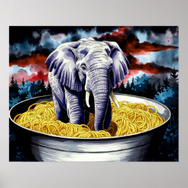 Elefante na Arte de Muro de Poster de Espaghetti