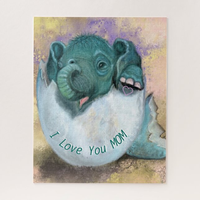 Elefante Na Quebra-cabeça De Ovo - Eu Te Amo MÃE - (Vertical)